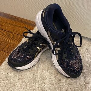 Asics Women's Navy and gold Athletic Shoes
